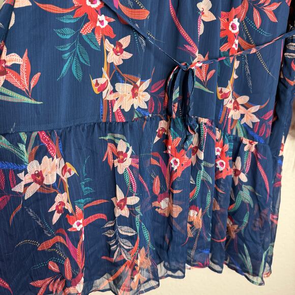 Standards & Practices Dress Womens 3X Tropical Chiffon Floral Boho Flattering - Picture 8 of 16